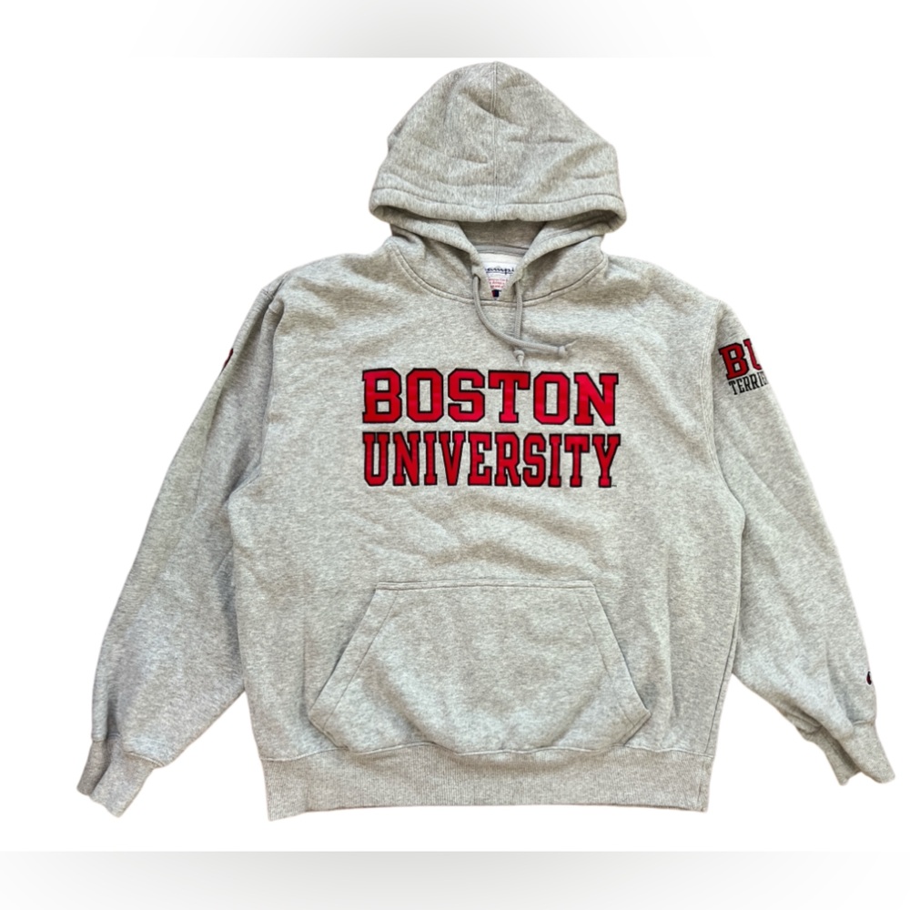 Champion Boston University Pullover Hoodie Men’s Size XL Gray Reverse Weave - Picture 1 of 10